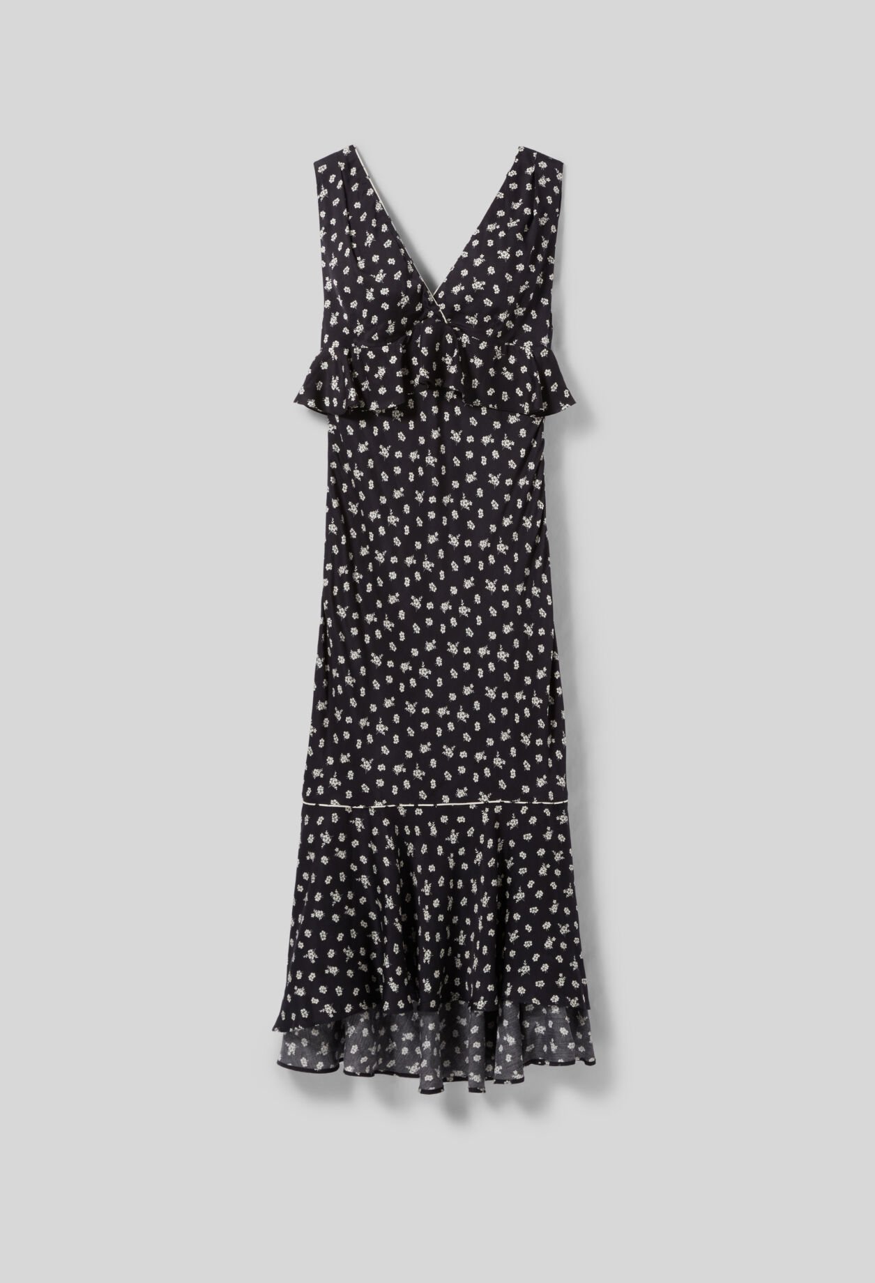 Robe longue volantée