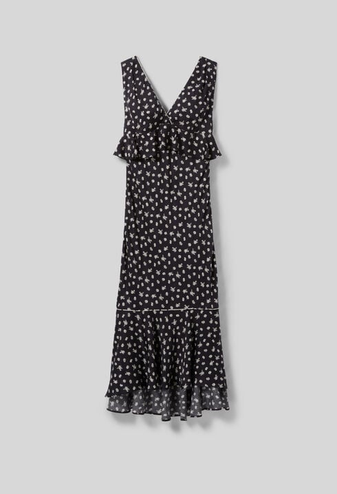 Robe longue volantée