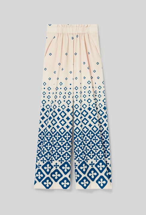 Pantalon large fluide imprimé
