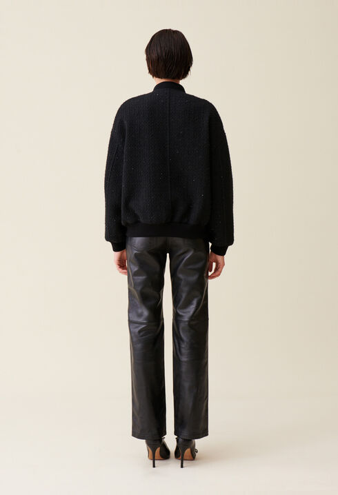 Bomber tweed noir