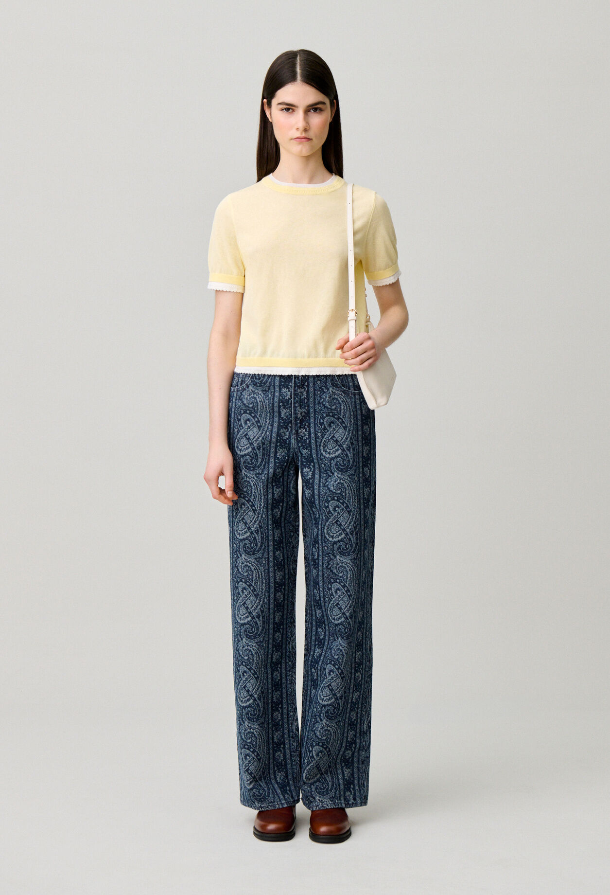 Pull maille contrastante