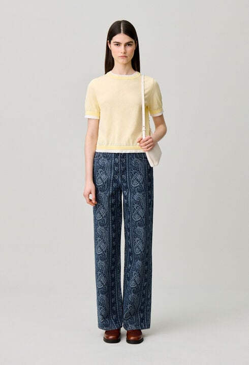 Pull maille contrastante