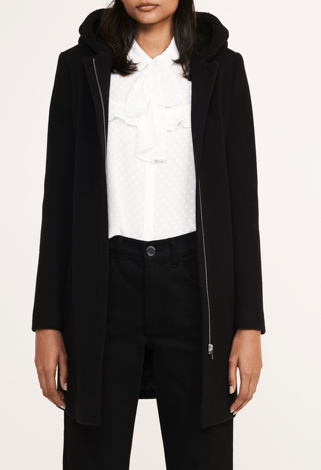 Manteau ceinturé en laine et cachemire