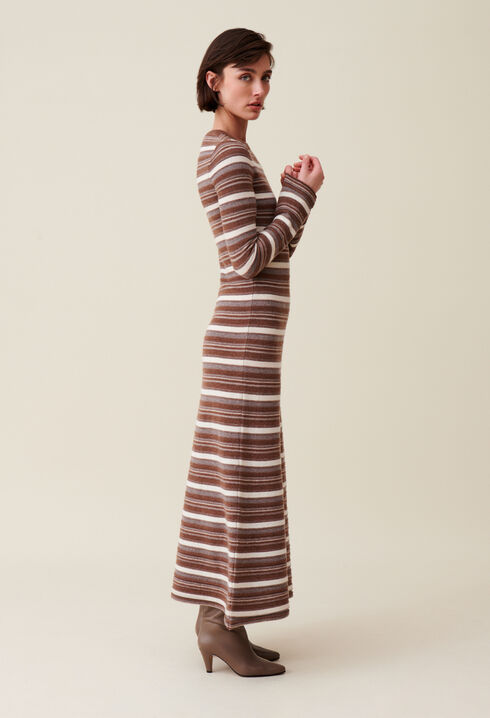 Robe laine rayures