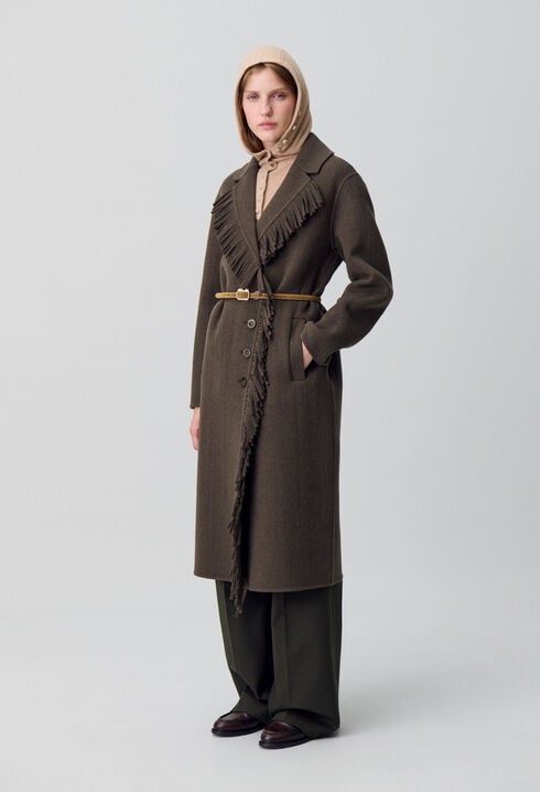 Manteau long franges