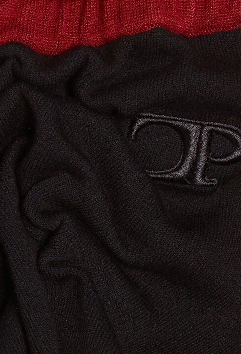 Pantalon bicolore large maille bicolore