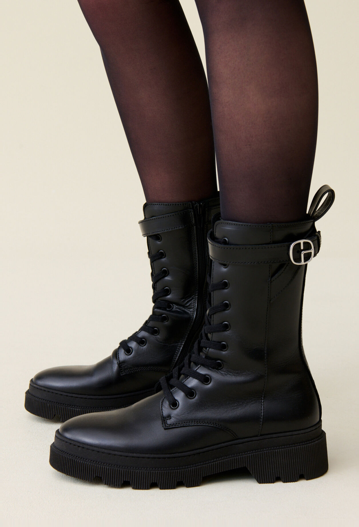 Bottines hautes rangers cuir 