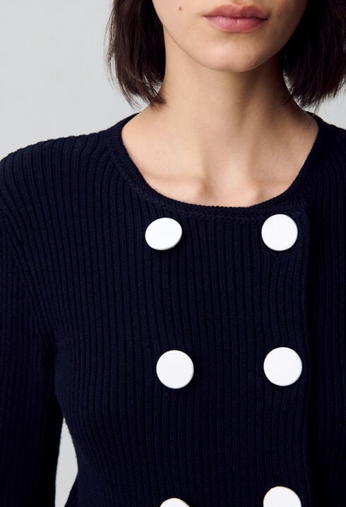 Cardigan laine mélangée boutonné