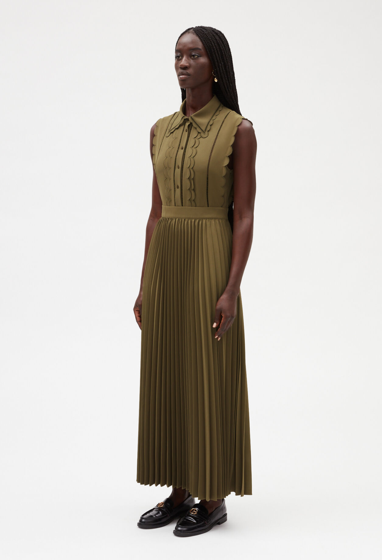 Robe longue kaki