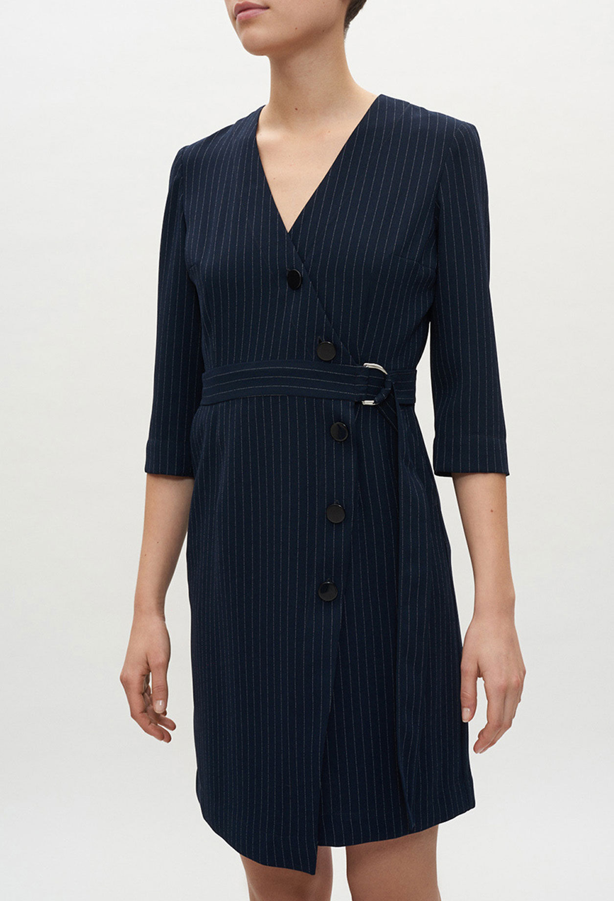 Robe croisée à rayures