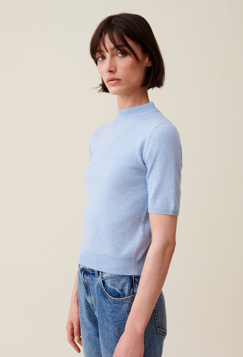 Pull laine col montant