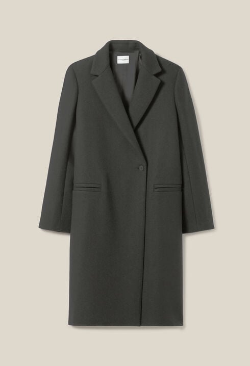 Manteau mi-long tailleur gris