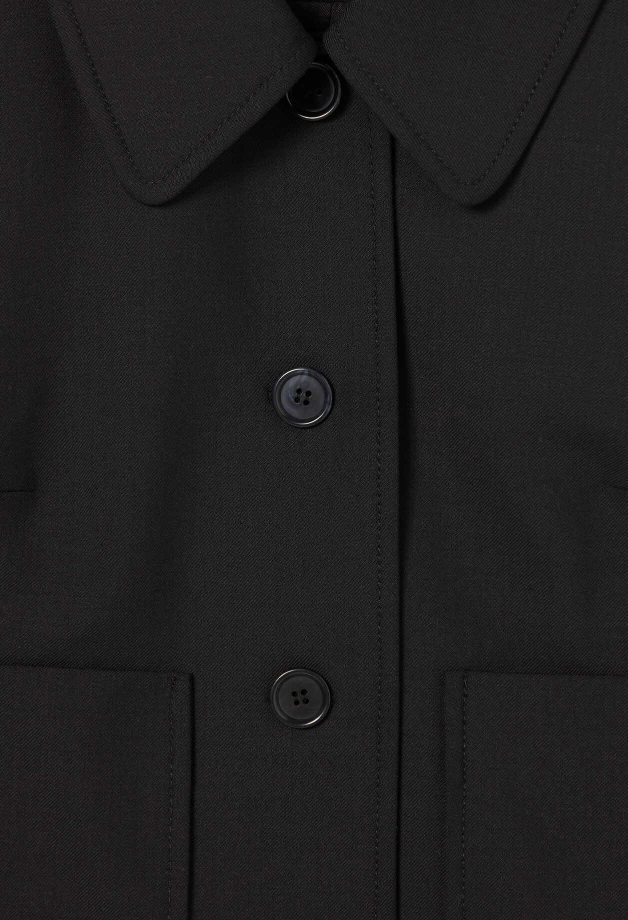 Veste boîte laine mélangée noir