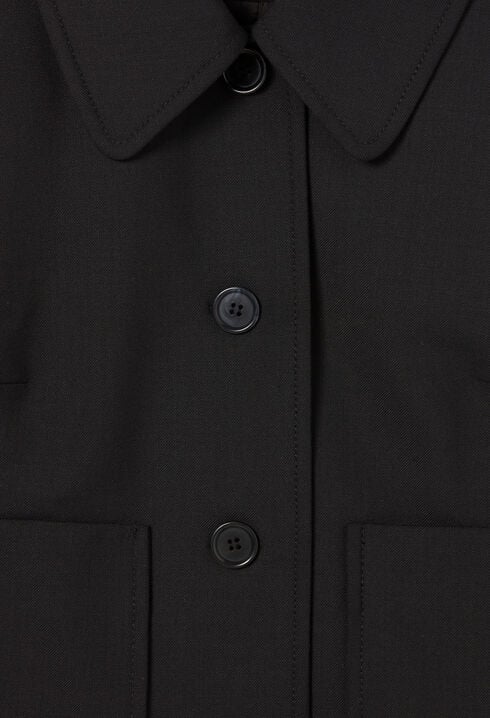 Veste boîte laine mélangée noir