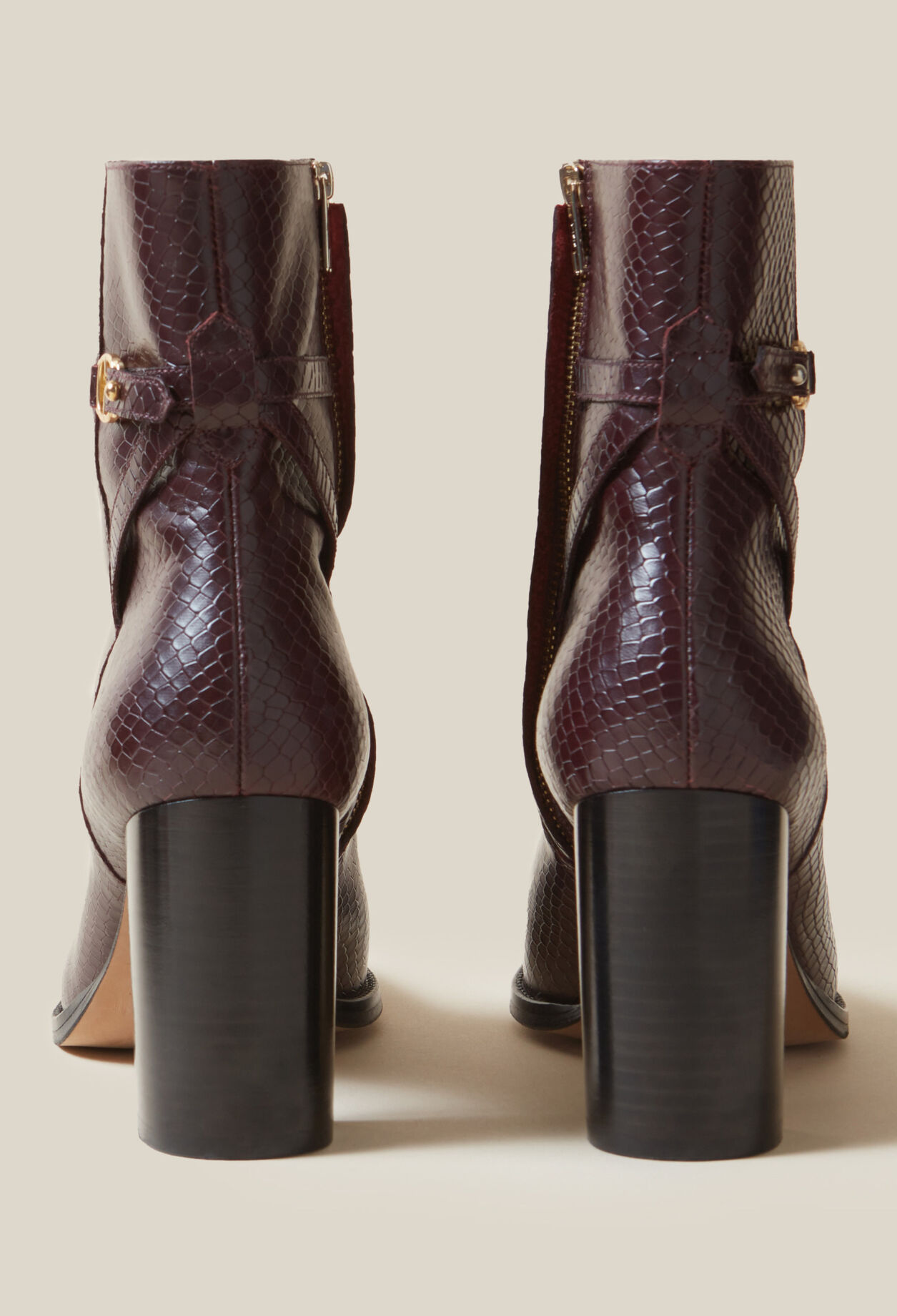 Bottines effet serpent cuir vernis