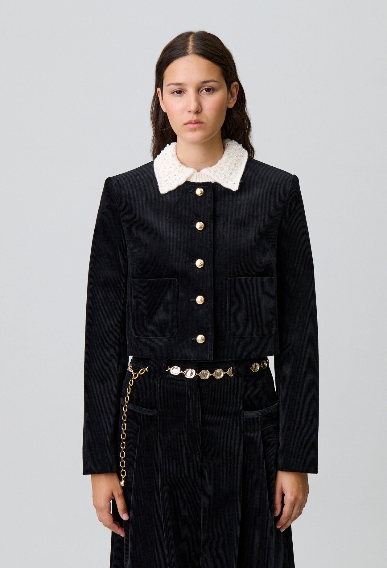 Veste boîte courte velours
