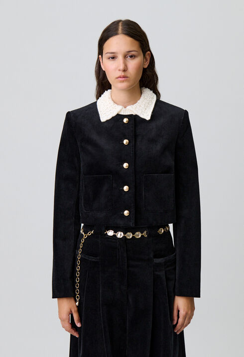 Veste boîte courte velours