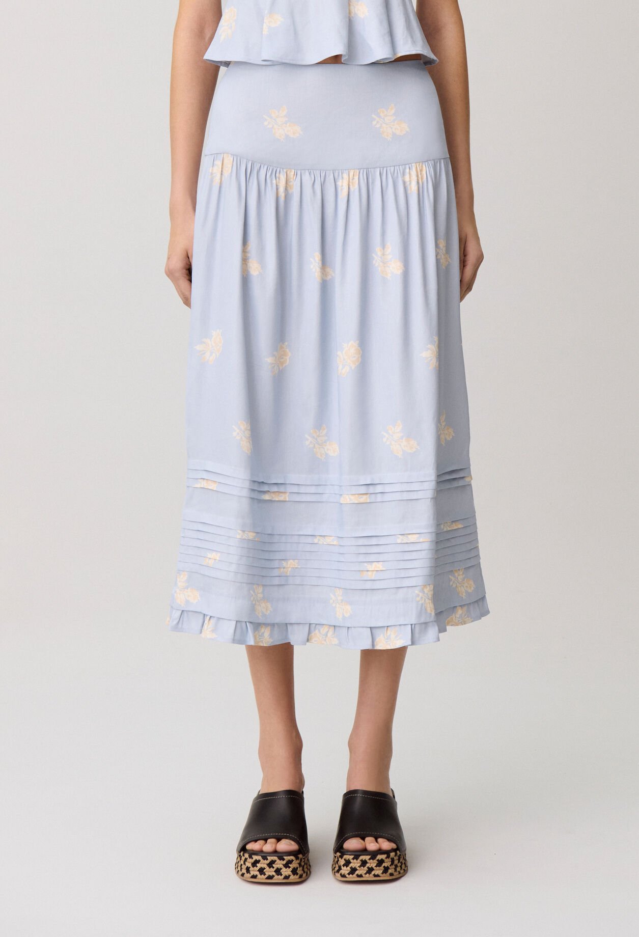 Jupe midi fleurs
