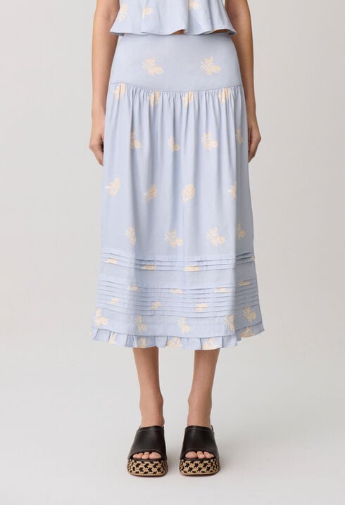 Jupe midi fleurs