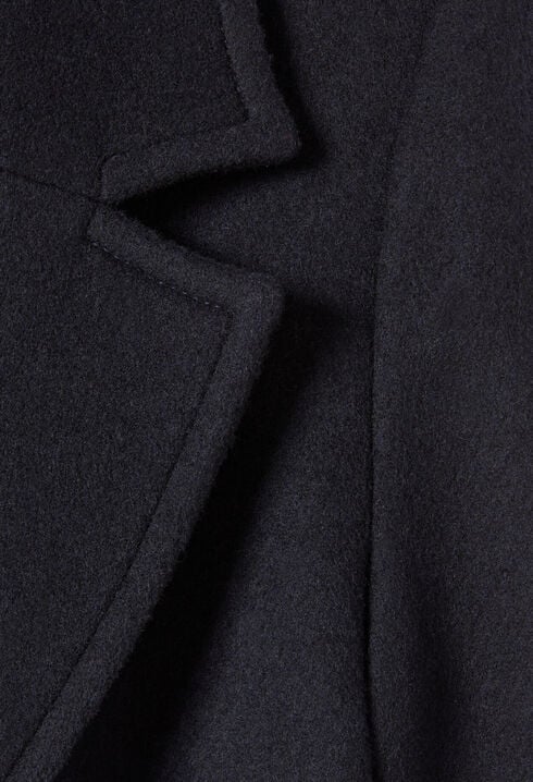 Manteau long croisé laine