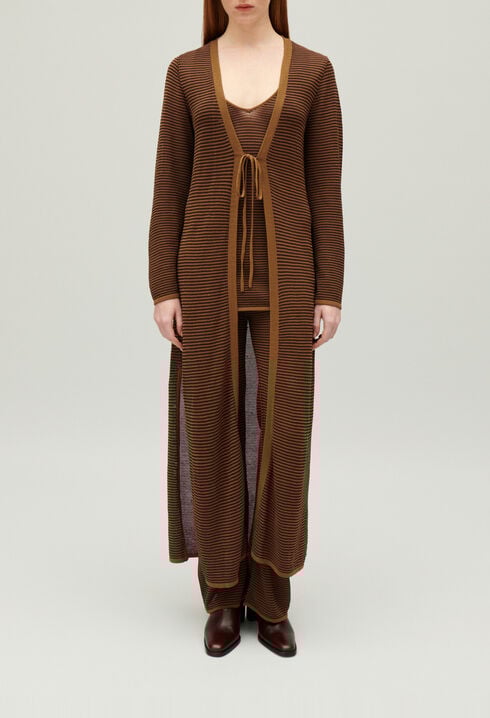 Cardigan long marron