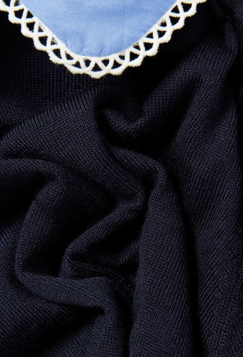 Top maille fine col