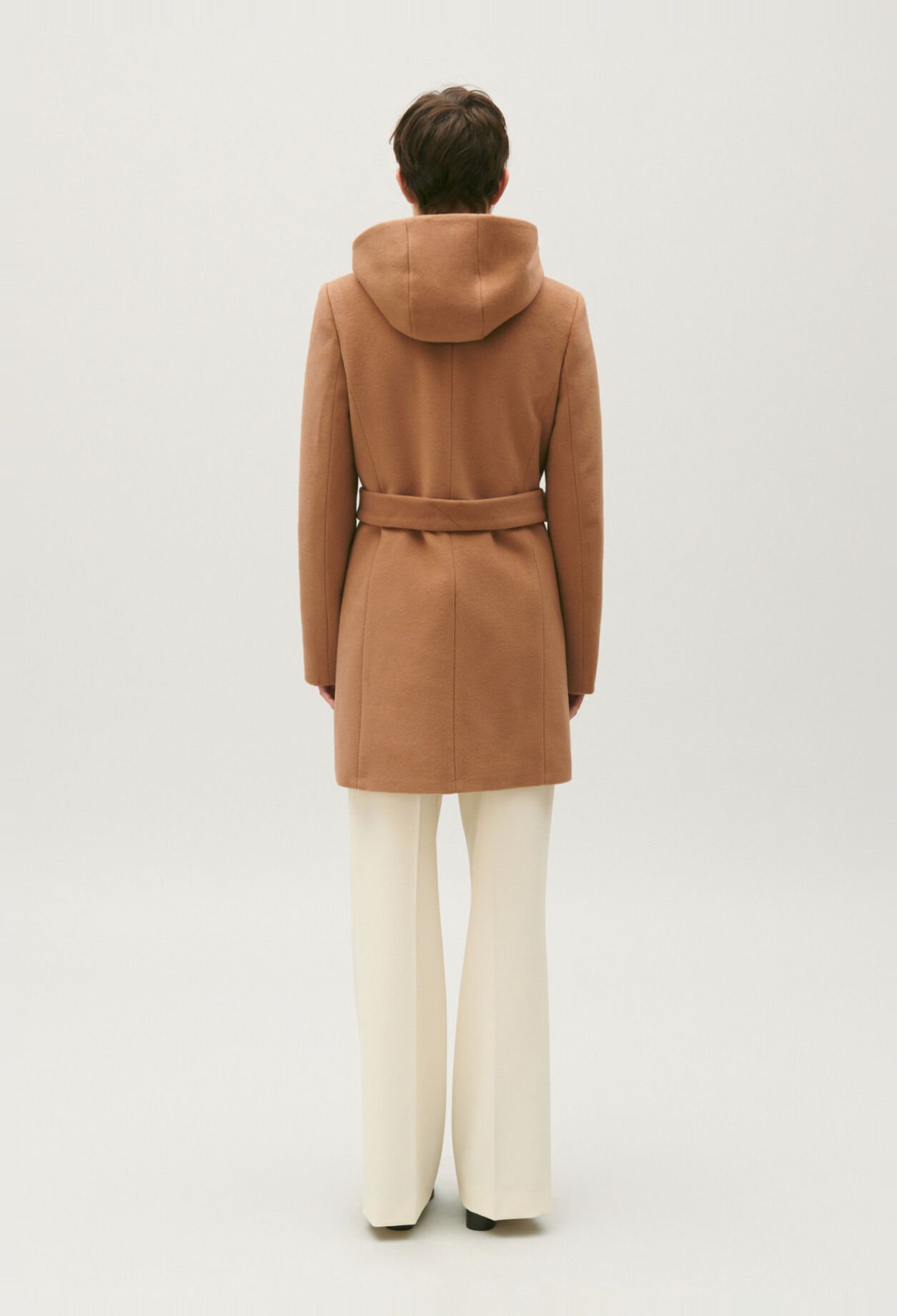 Manteau ceinturé en laine et cachemire