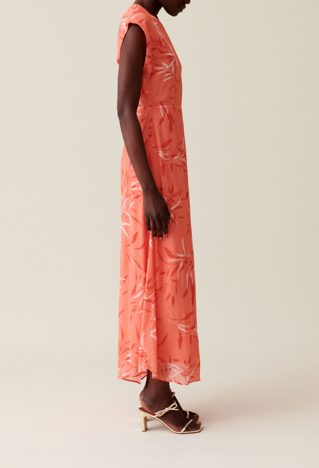 Robe longue fluide imprim&eacute;e