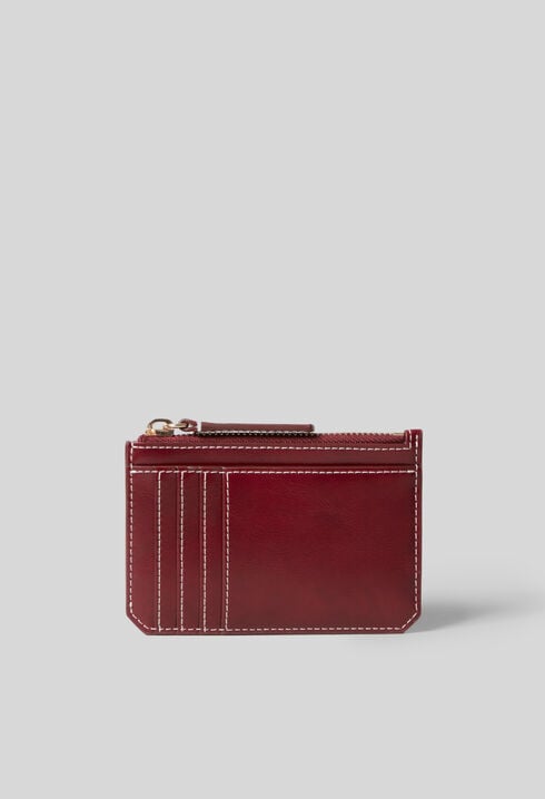 Porte carte cuir coeur doré