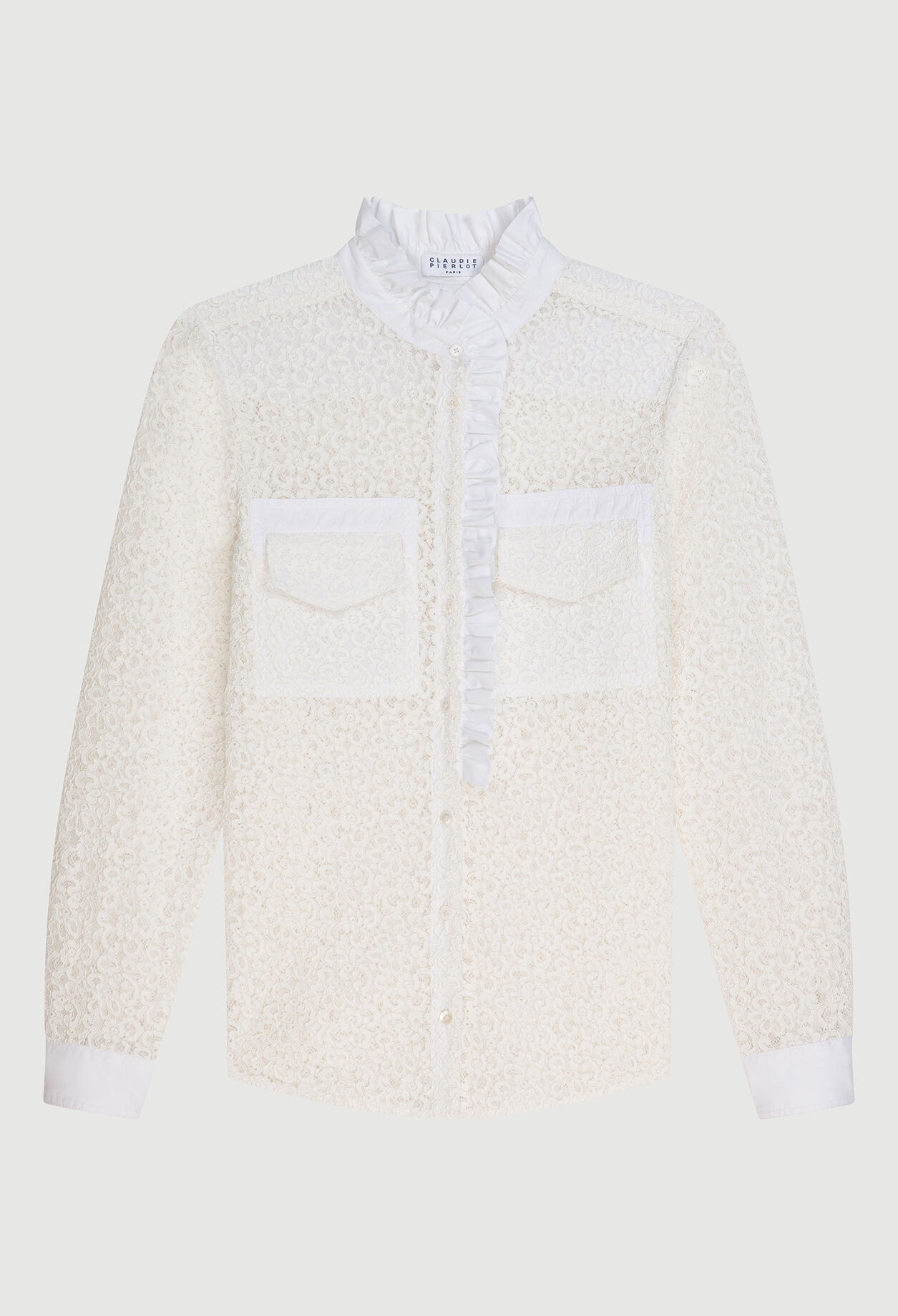 Chemise écrue en dentelle
