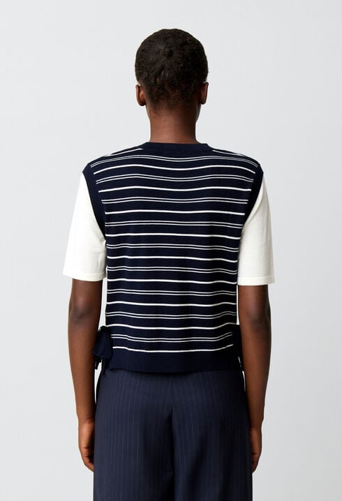 Pull maille ray&eacute; c&oelig;ur