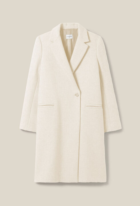 Manteau mi-long tailleur écru