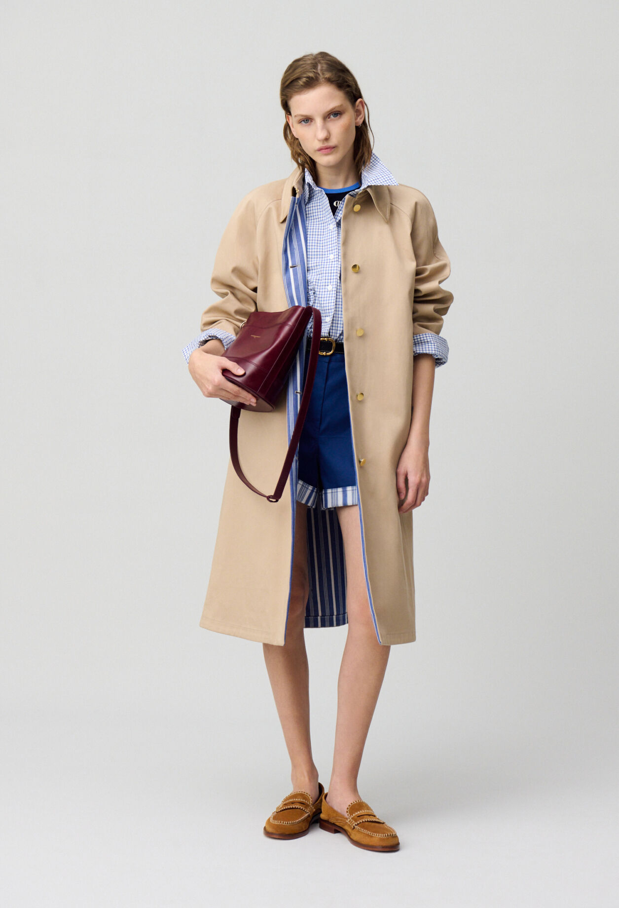 Trench mi-long droit