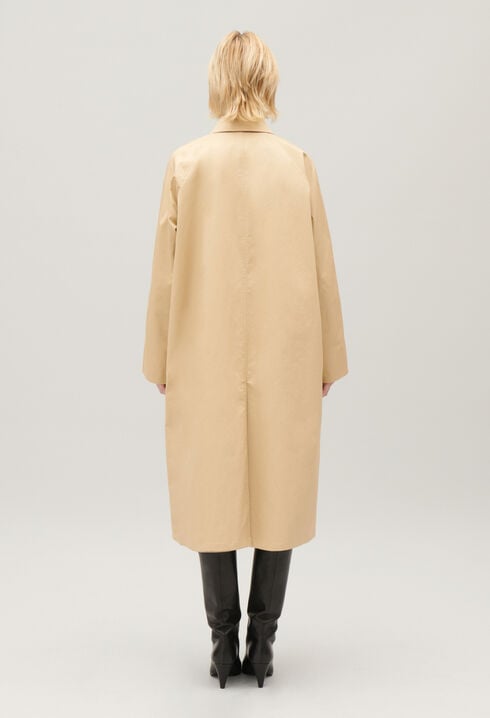 Manteau réversible mi-long beige