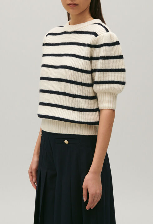 Pull marinière maille épaisse