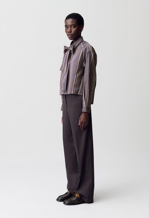 Chemise lavallière rayures
