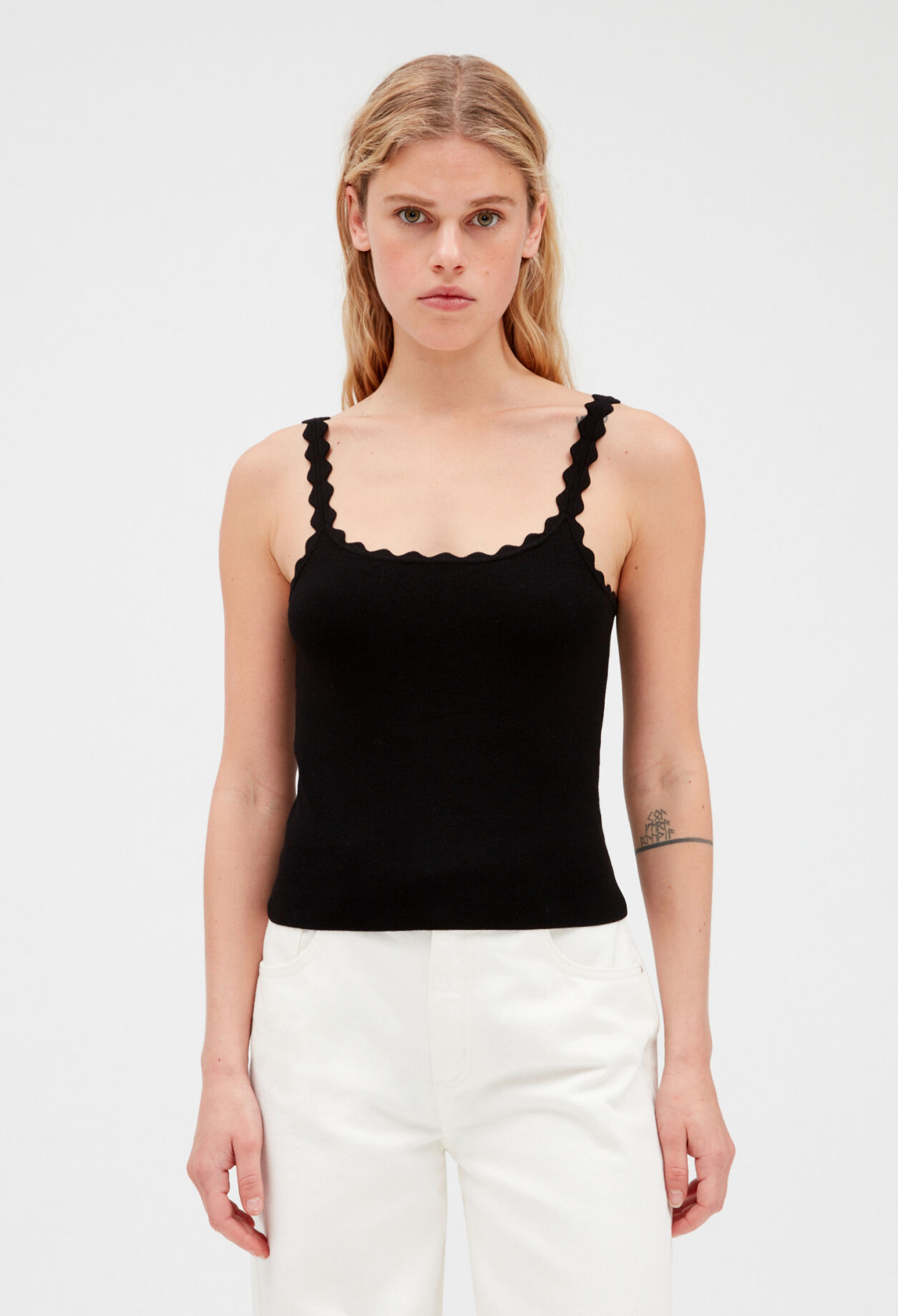 Débardeur court maille noir