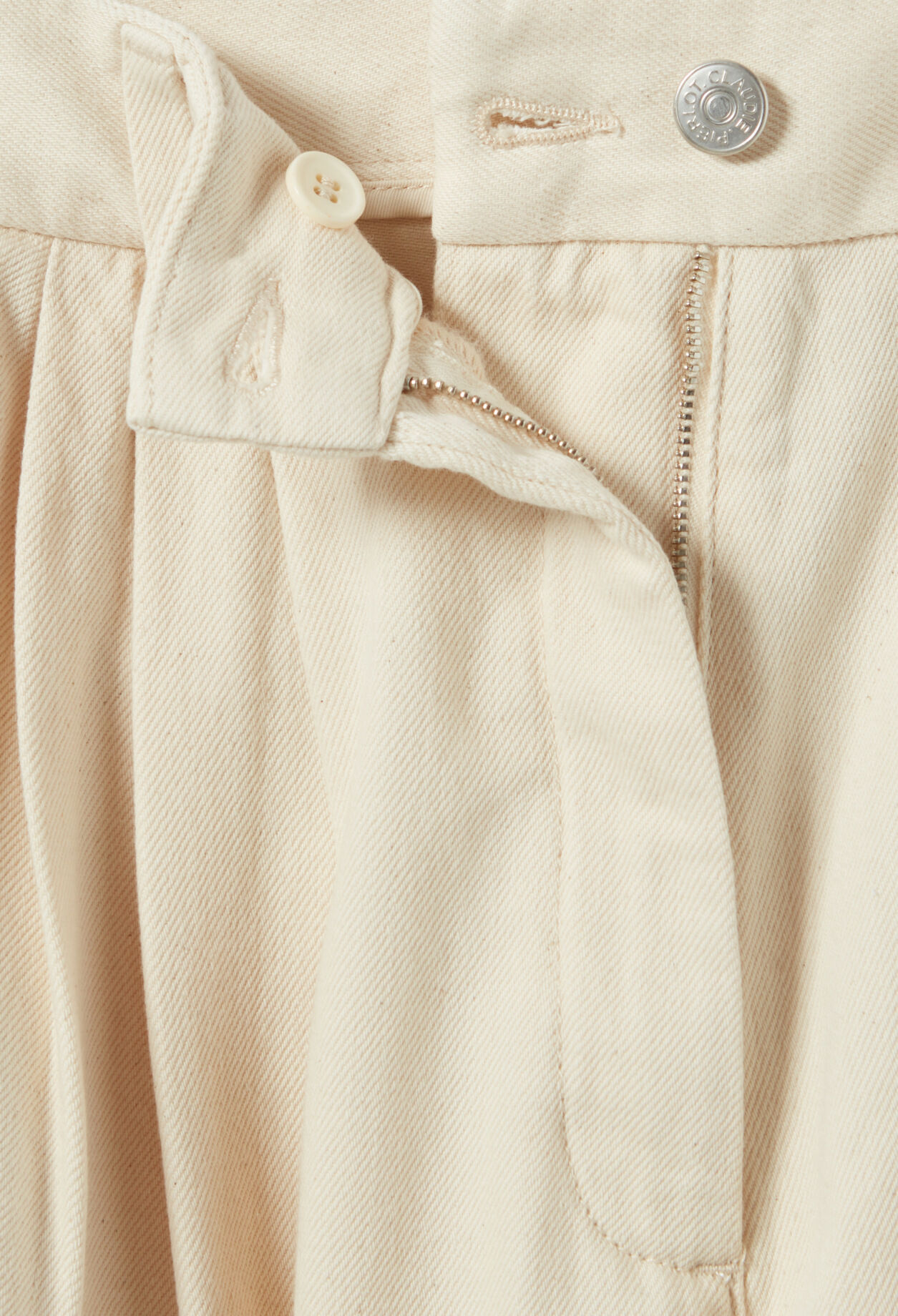 Pantalon denim large plissé
