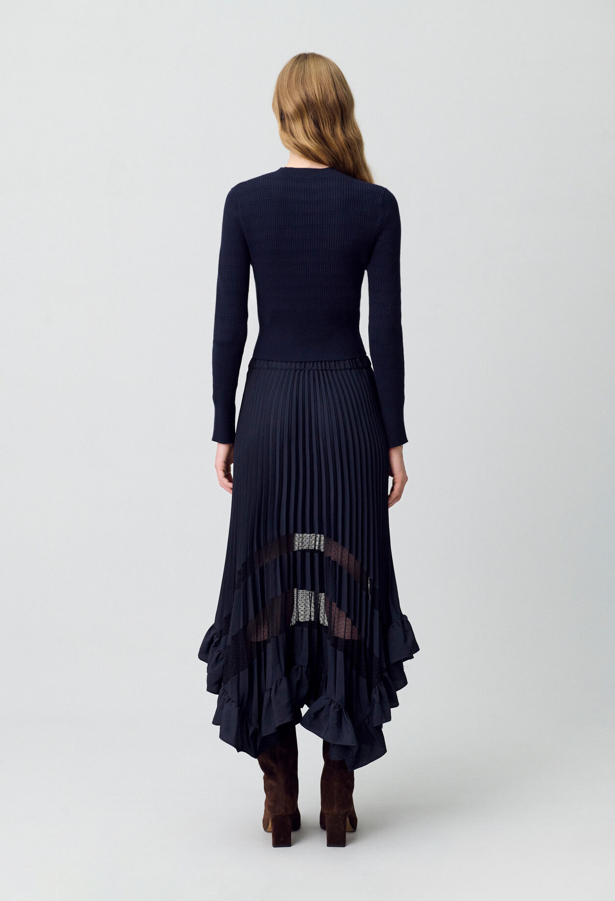 CLAUDIE PIERLOT★JUPE LONGUE PLISSEE ASYMETRIQUE スカート CLAUDIE PIERLOT☆JUPE LONGUE PLISSEE ASYMETRIQUE スカート