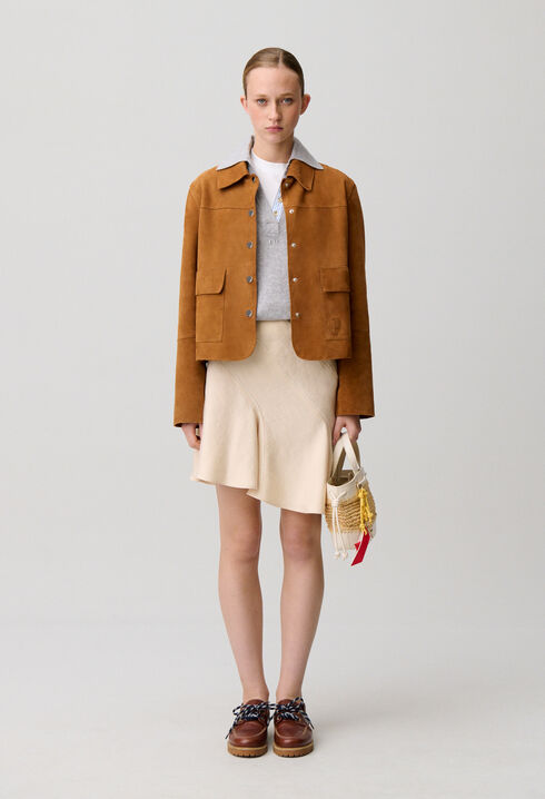 Jupe courte asym&eacute;trique