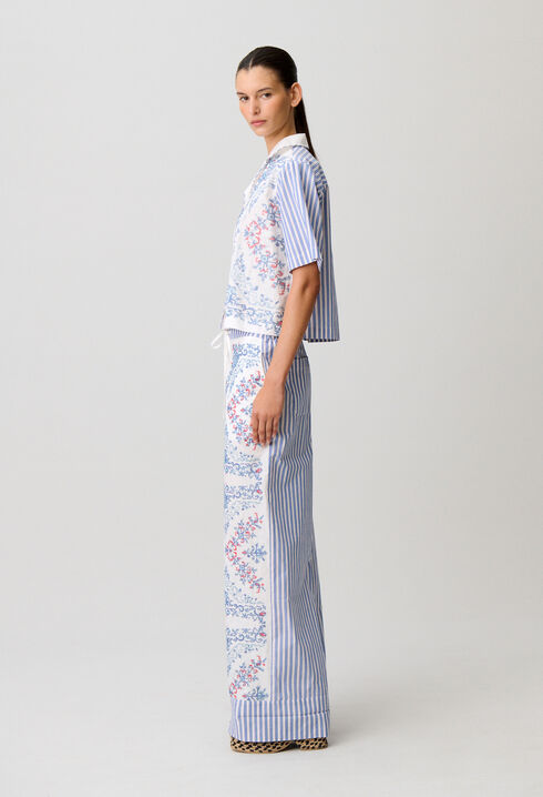 Chemise coton ray&eacute;es