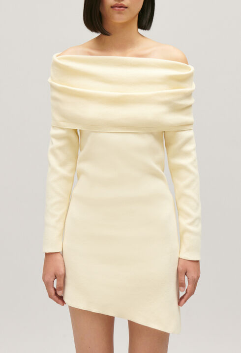 Robe asym&eacute;trique maille