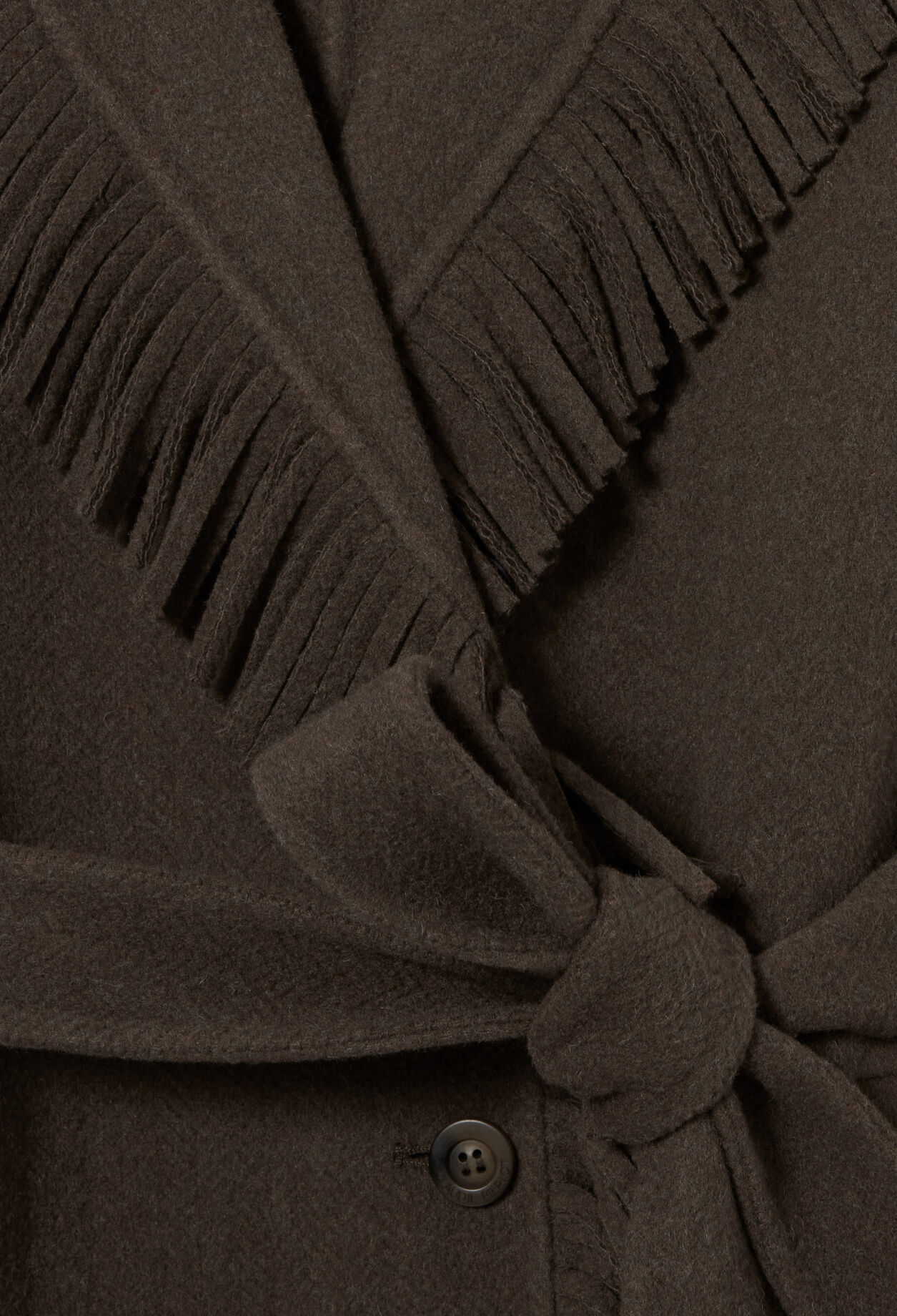 Manteau long franges