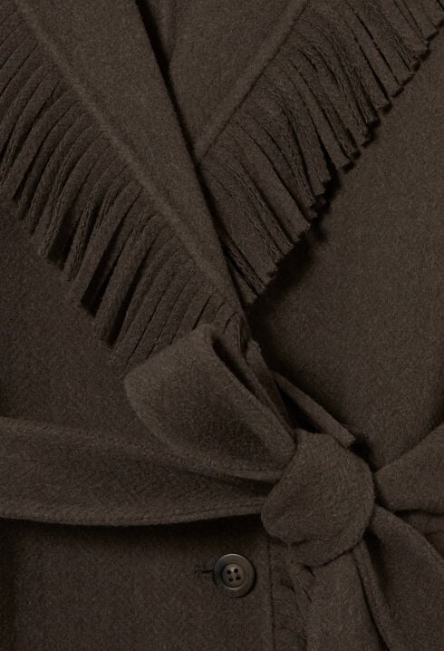 Manteau long franges