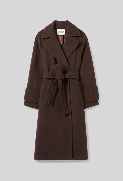 Manteau long ceinturé
