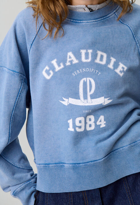 Sweatshirt coton délavé