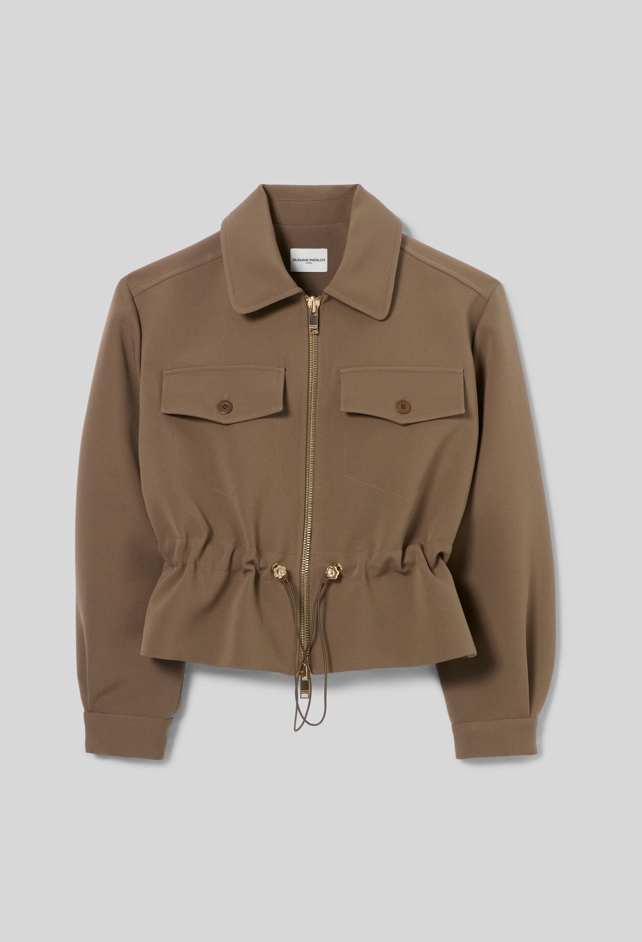 Veste &agrave; basque fleur dor&eacute;s