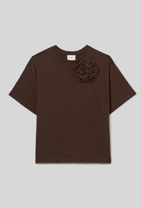 T-shirt jersey fleur ton sur ton
