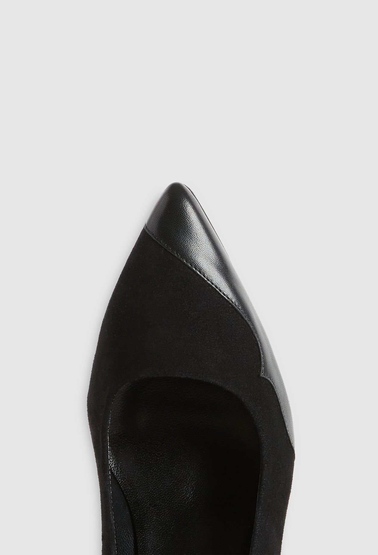 Escarpins cuir bimatière