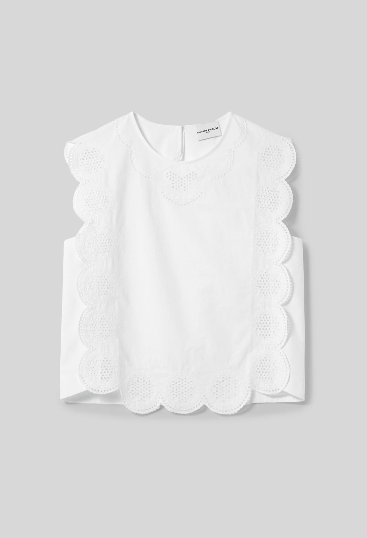 Blouse sans manches brodée